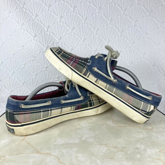 Sperry Top Sider Shoes Womens Size 7.5 Plaid Bahama II Kick Back Casual Loafers - Picture 10 of 12